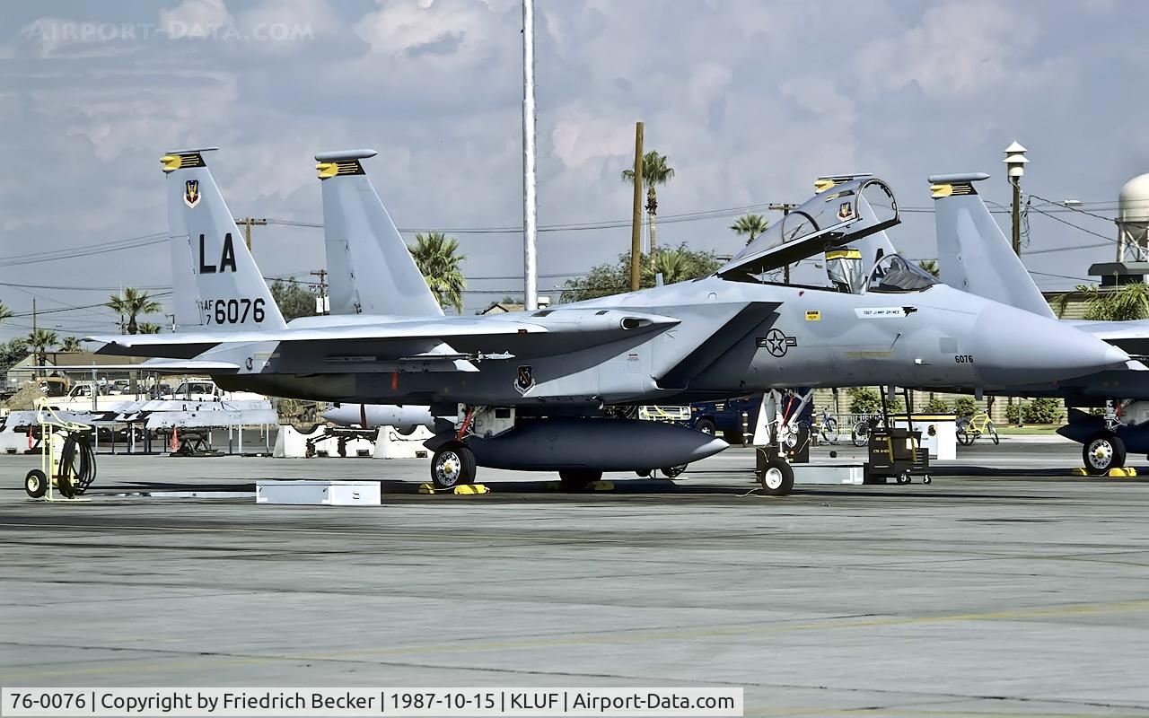 76-0076, 1976 McDonnell Douglas F-15A Eagle C/N 0265/A228, flightline at Luke AFB