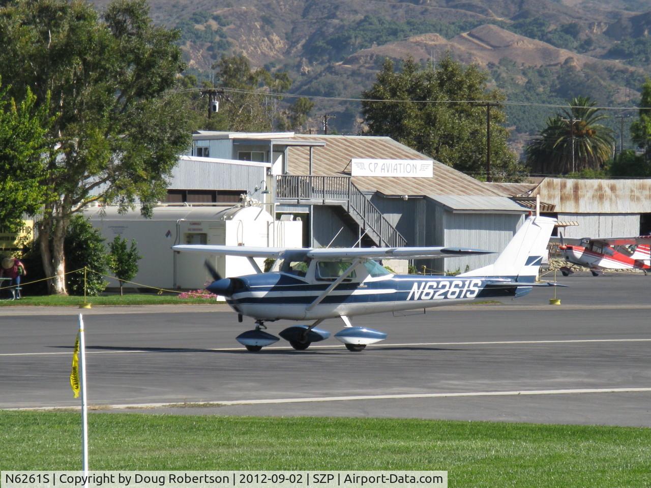 N6261S, 1967 Cessna 150G C/N 15067061, 1967 Cessna 150G, Continental O-200 100 Hp, landing roll Rwy 22