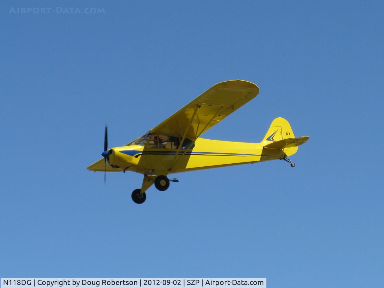 N118DG, 2008 Piper PA-18 Replica C/N 001, 2008 Ganzer XPA-18, Continental O-200 100 Hp, on final Rwy 22