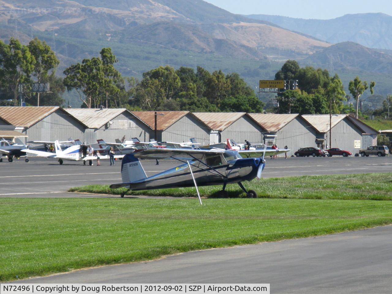 N72496, 1946 Cessna 120 C/N 9666, 1946 Cessna 120, Continental C85 85 Hp, taxi off the active