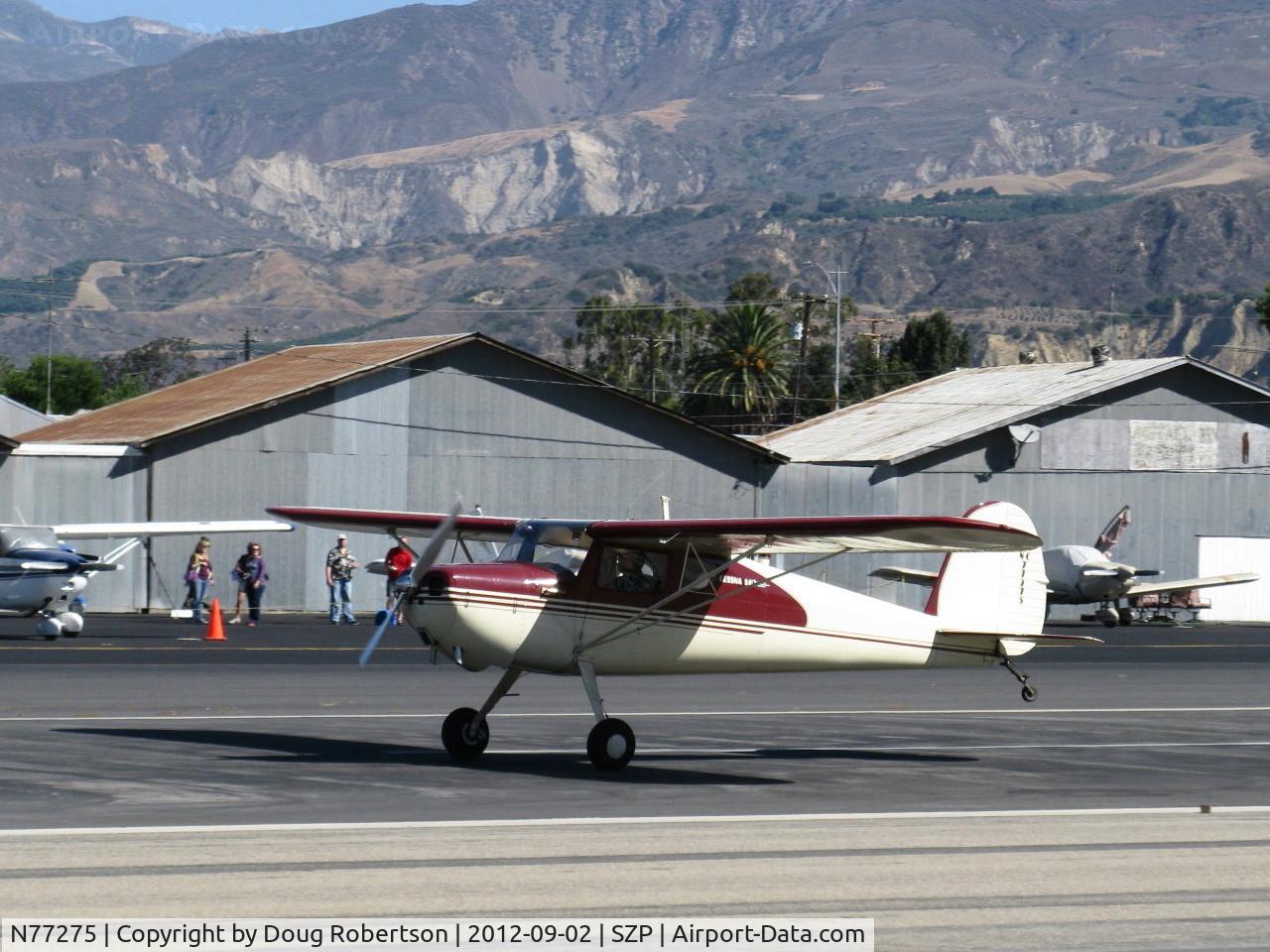 N77275, 1946 Cessna 140 C/N 11488, 1946 Cessna 140, Continental C85 85 Hp, landing roll Rwy 22