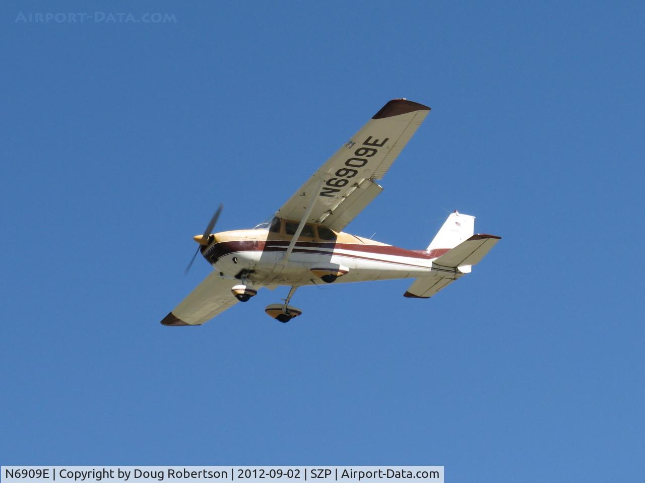 N6909E, 1961 Cessna 175A Skylark C/N 56409, 1961 Cessna 175A SKYLARK, Continental GO-300-E 175 Hp geared engine, on final Rwy 22