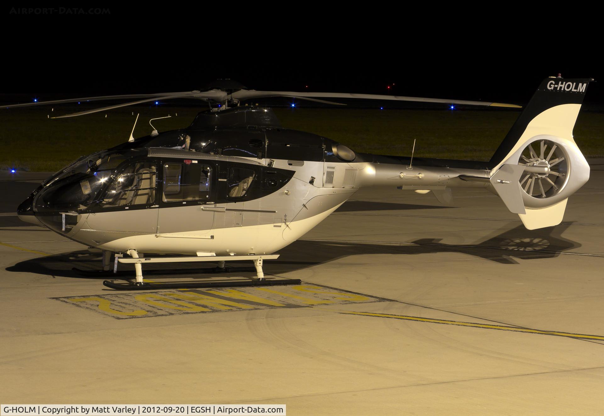G-HOLM, 2007 Eurocopter EC-135T-2+ C/N 0574, Sat under the floodlights at SaxonAir.