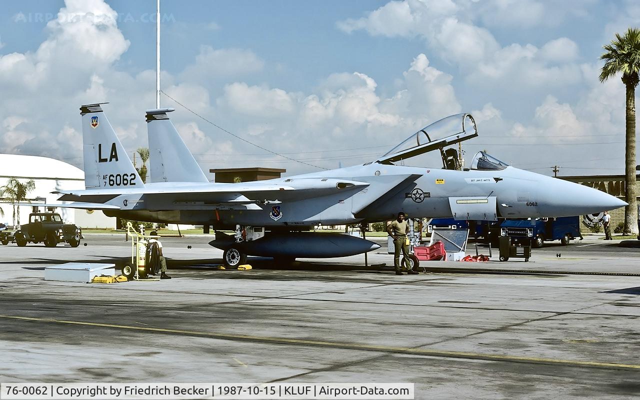 76-0062, 1976 McDonnell Douglas F-15A Eagle C/N 0248/A214, flightline at Luke AFB