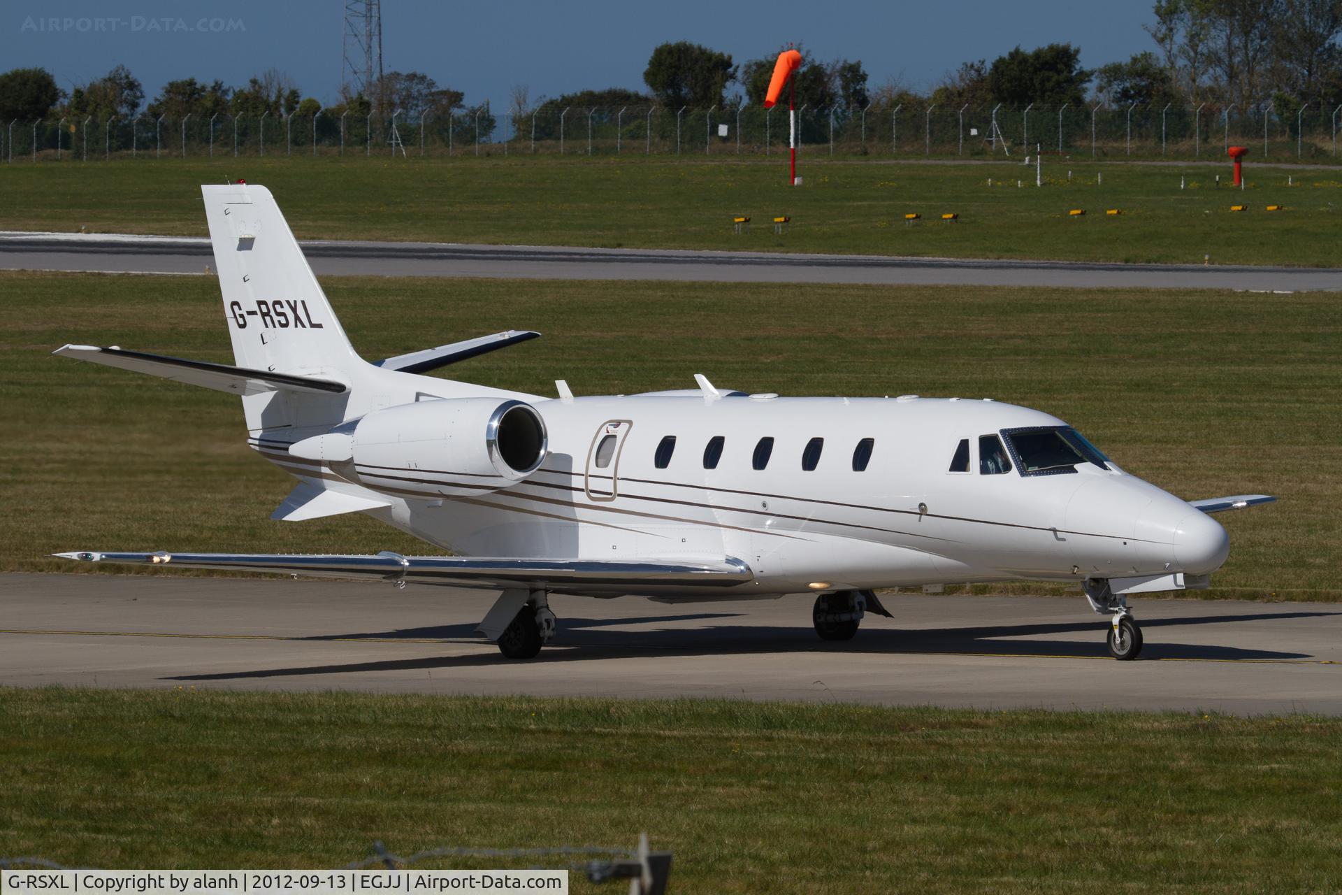 G-RSXL, 2007 Cessna 560XL Citation XLS C/N 560-5699, Taxying for departure on Jersey airshow day, 2012