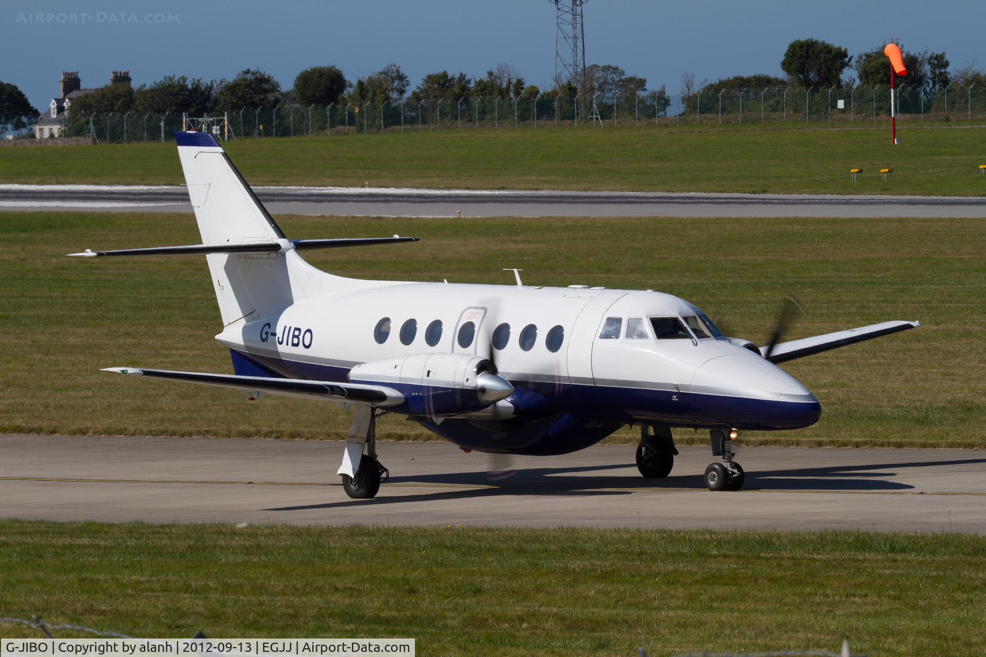 G-JIBO, 1986 British Aerospace BAe-3101 Jetstream 31 C/N 711, Taxying for departure on Jersey Airshow day 2012