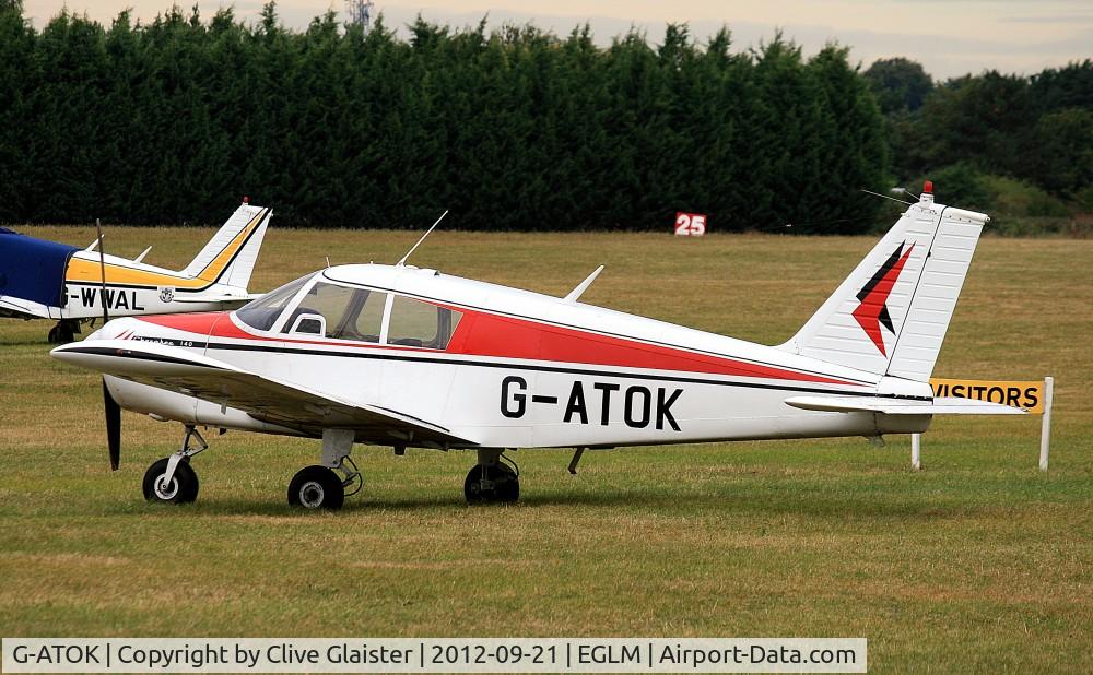 G-ATOK, 1966 Piper PA-28-140 Cherokee C/N 28-21612, Originally owned to, C.S.E. Aviation Ltd in February 1966 and currently with a Trustee of, ILC Flying Group since September 1992.