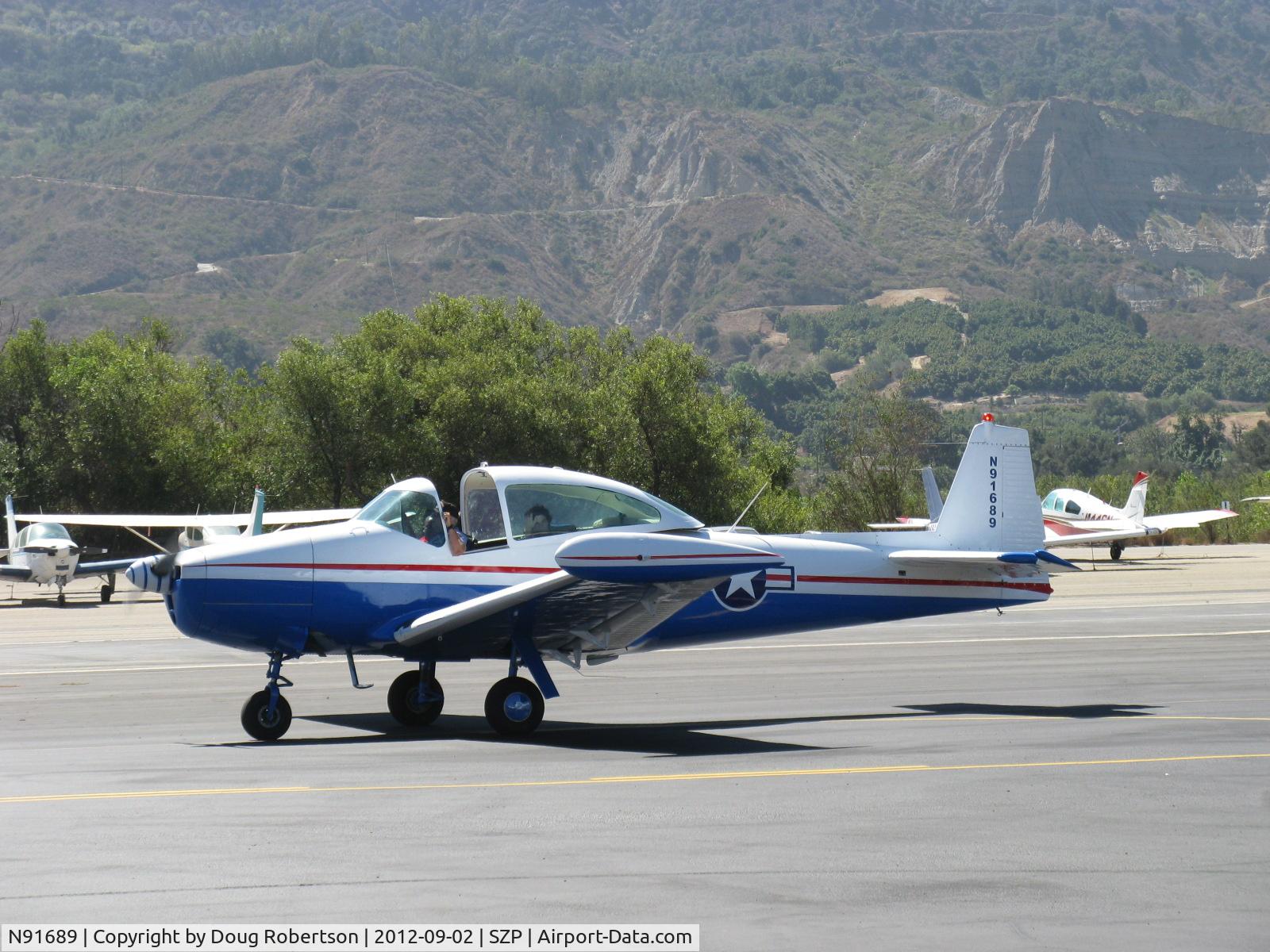 N91689, 1946 North American Navion (NA-145) C/N NAV-4-431, 1946 North American NAVION, Continental E-225 upgrade, many mods, newly refinished, taxi with Young Eagles aboard