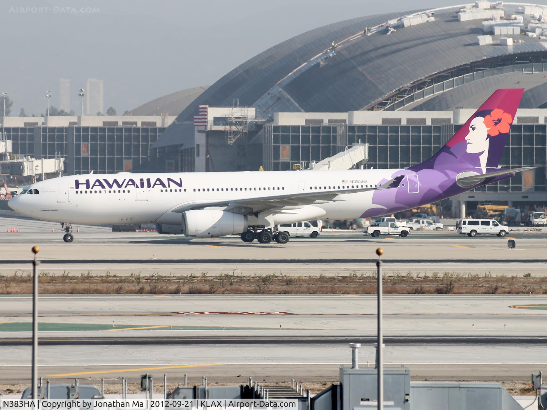 N383HA, 2011 Airbus A330-243 C/N 1217, Taxiing to the north side for takeoff