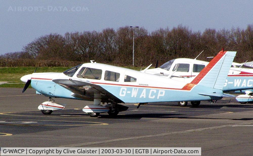 G-WACP, 1973 Piper PA-28-180 Cherokee Archer C/N 28-7405007, Ex: N9559N > G-BBPP > G-WACP > G-BBPP - Originally owned to, Rimmer Aviation Ltd in October 1973 as G-BBPP and currently owned to, Big Red Kite Ltd since January 2007 as G-BBPP.