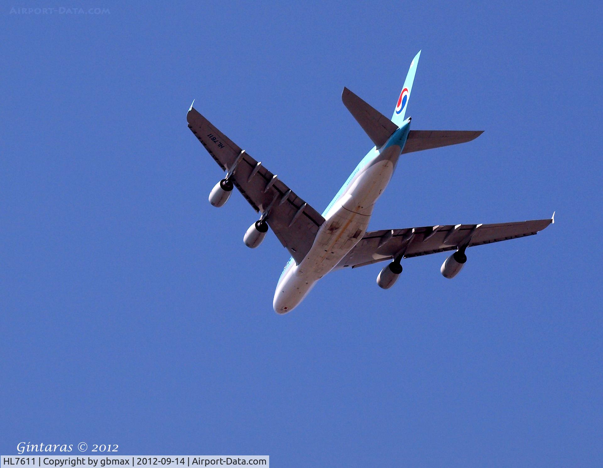 HL7611, 2010 Airbus A380-861 C/N 35, On approach to JFK