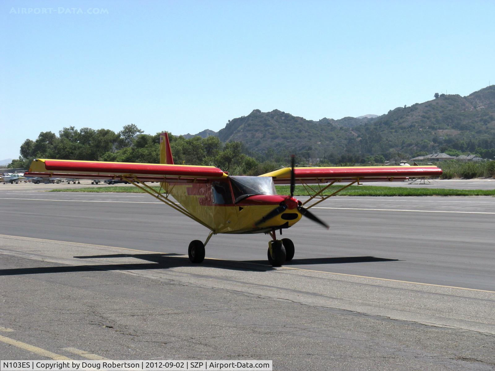 N103ES, 2005 Zenair CH-701SP C/N 7-9728, 2005 Vaillancourt Zenair STOL CH701-SP, Rotax 912 100 Hp, high-lift wing with slats, taxi after STOL landing to hangar.