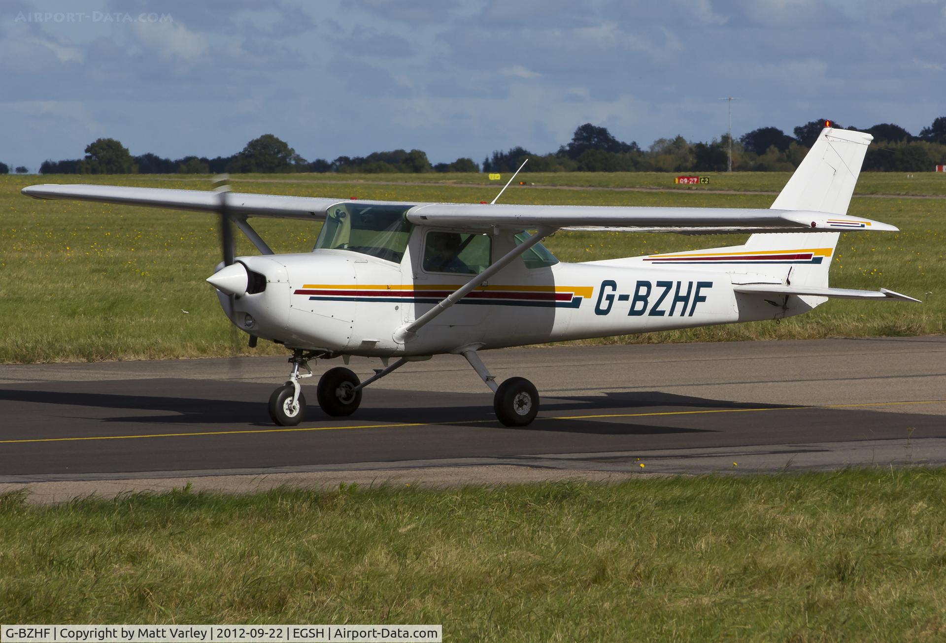 G-BZHF, 1979 Cessna 152 C/N 152-83986, Arriving at SaxonAir.