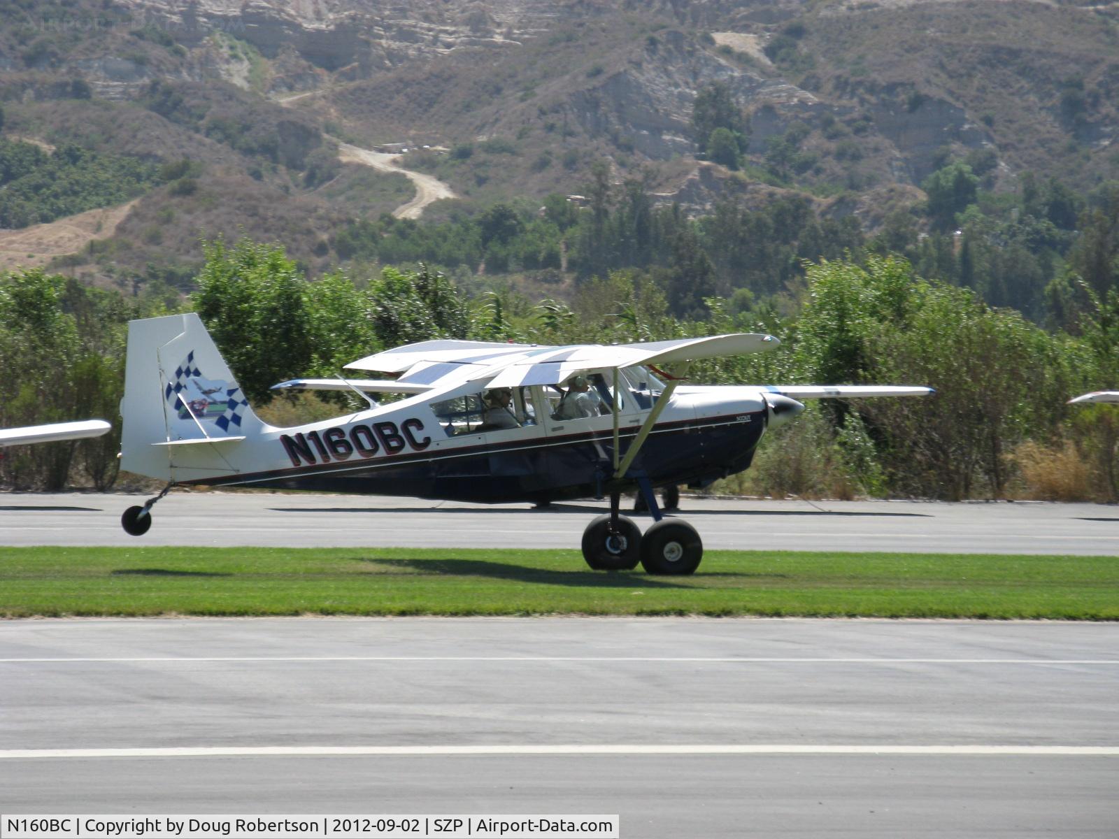 N160BC, 2004 American Champion 8GCBC Scout C/N 457-2004, 2004 American Champion 8GCBC SCOUT, Lycoming O&VO-360 180 Hp, spades, wing Micro vortex generators, tundra tires, landing roll 22L grass