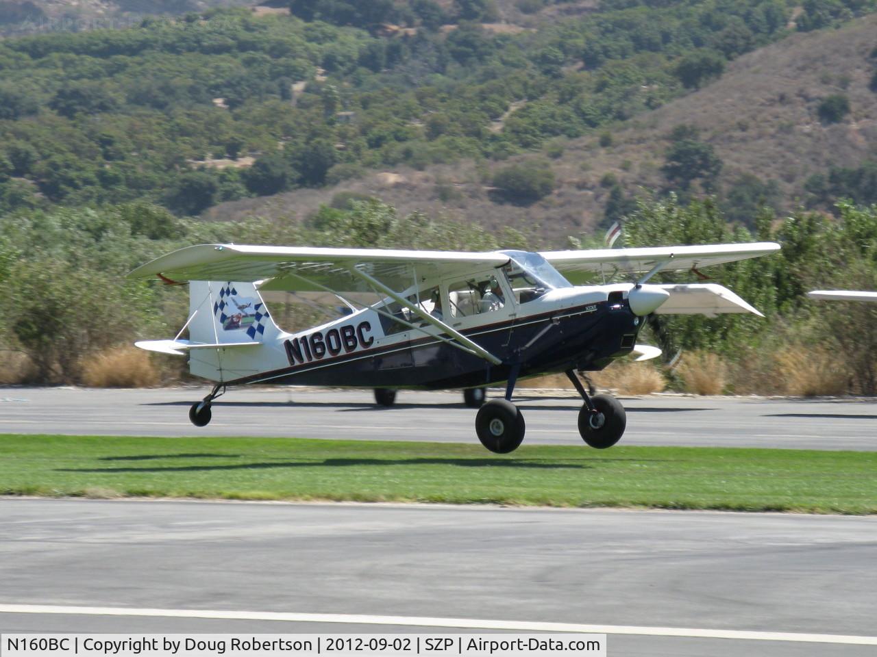 N160BC, 2004 American Champion 8GCBC Scout C/N 457-2004, 2004 American Champion 8GCBC SCOUT, Lycoming O&VO-360 180 Hp, spades, wing Micro vortex generators, tundra tires, landing 22L grass