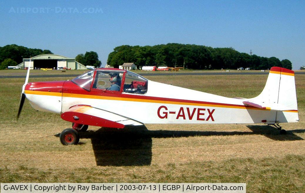 G-AVEX, 1967 Rollason Druine D-62 Condor C/N RAE/616, Rollason Condor D.62B [RAE616] Kemble~G 13/07/2003