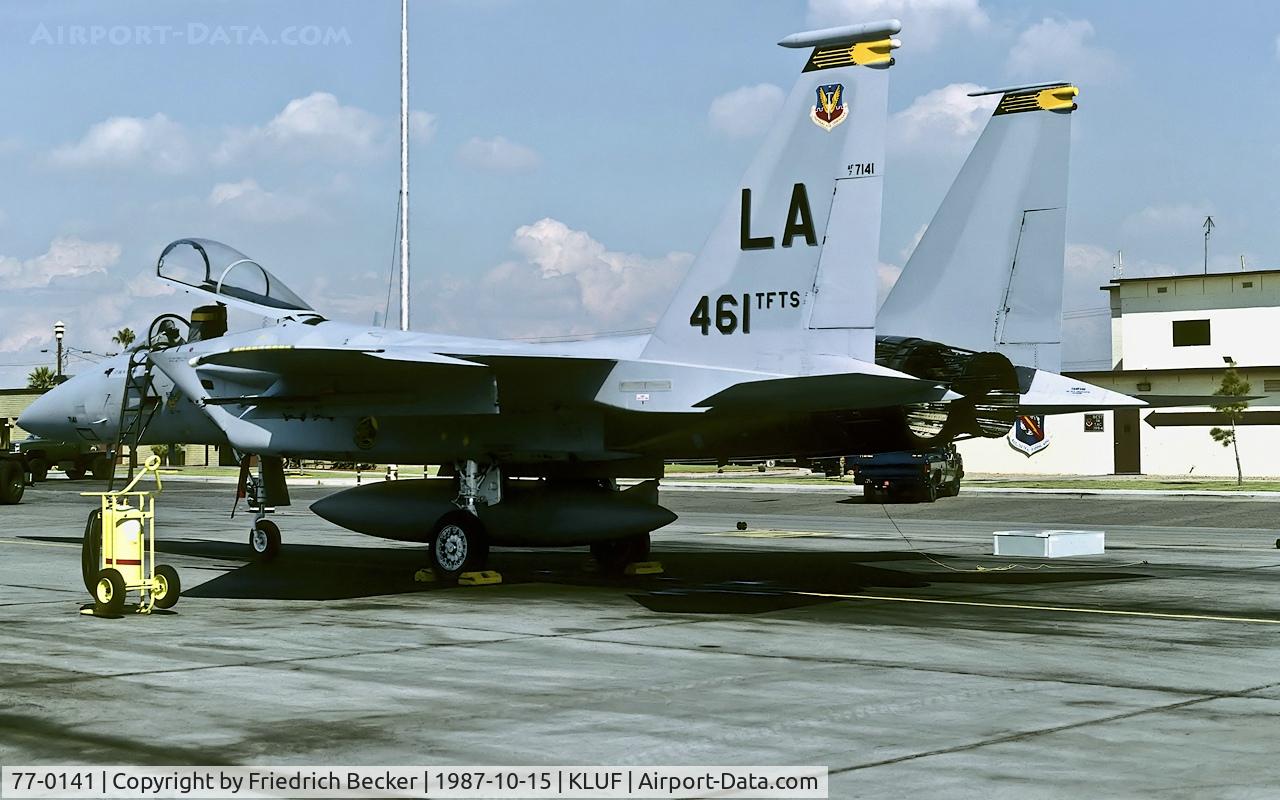 77-0141, 1977 McDonnell Douglas F-15A Eagle C/N 0431/A353, flightline at Luke AFB