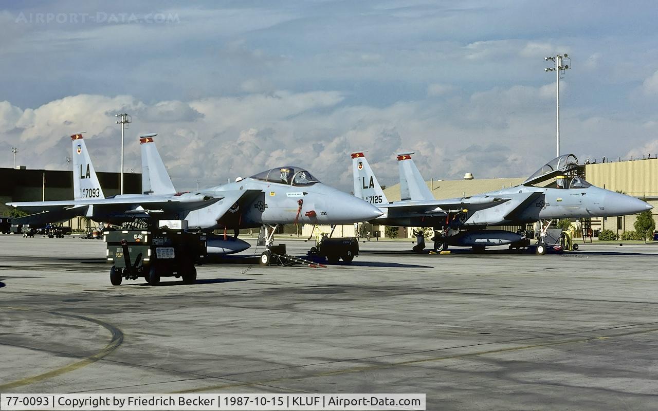 77-0093, 1977 McDonnell Douglas F-15A Eagle C/N 0375/A305, flightline at Luke AFB