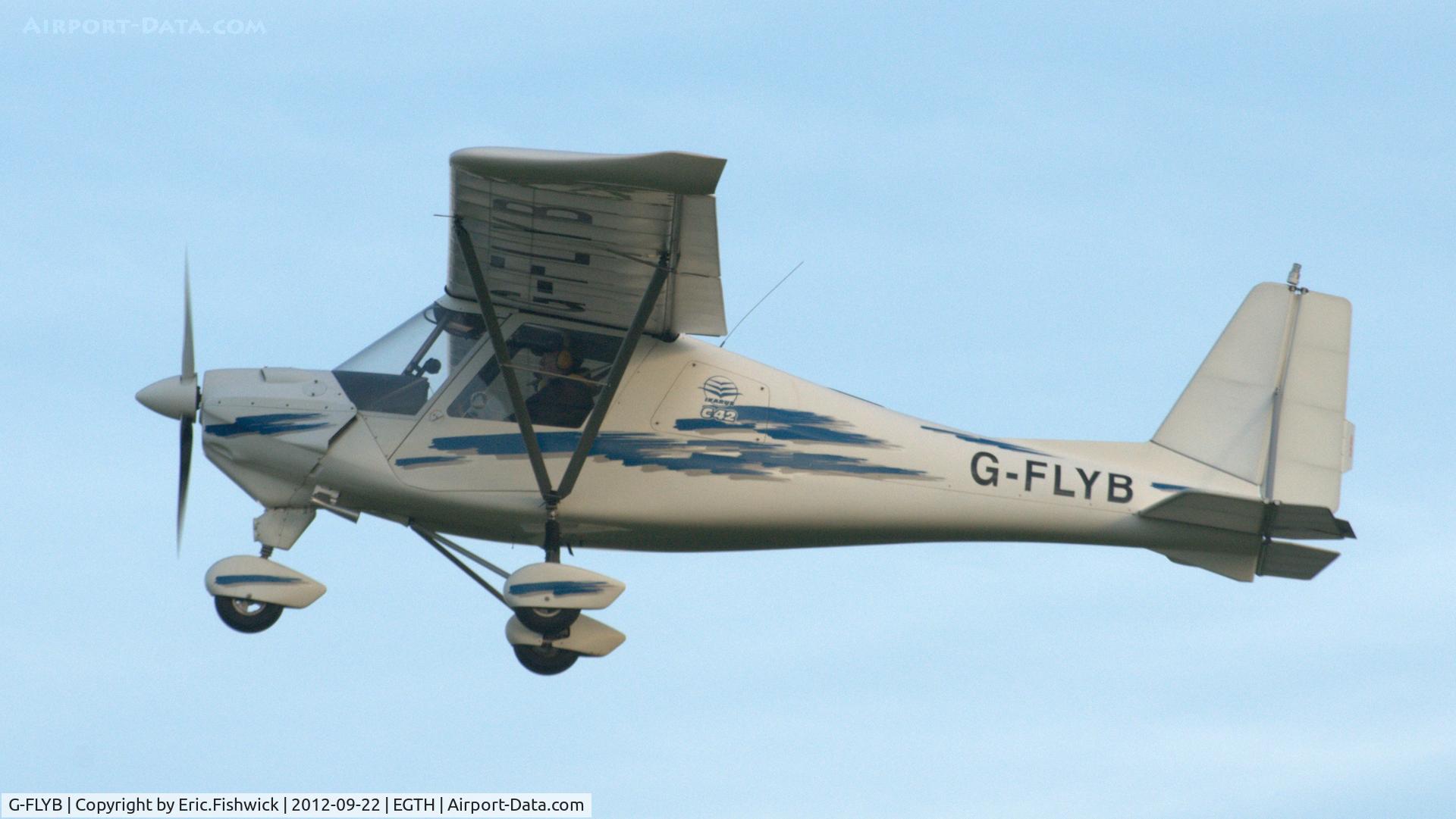 G-FLYB, 2003 Comco Ikarus C42 FB100 C/N 0309-6572, 41. G-FLYB departing Shuttleworth Uncovered - Air Show, Sept. 2012.