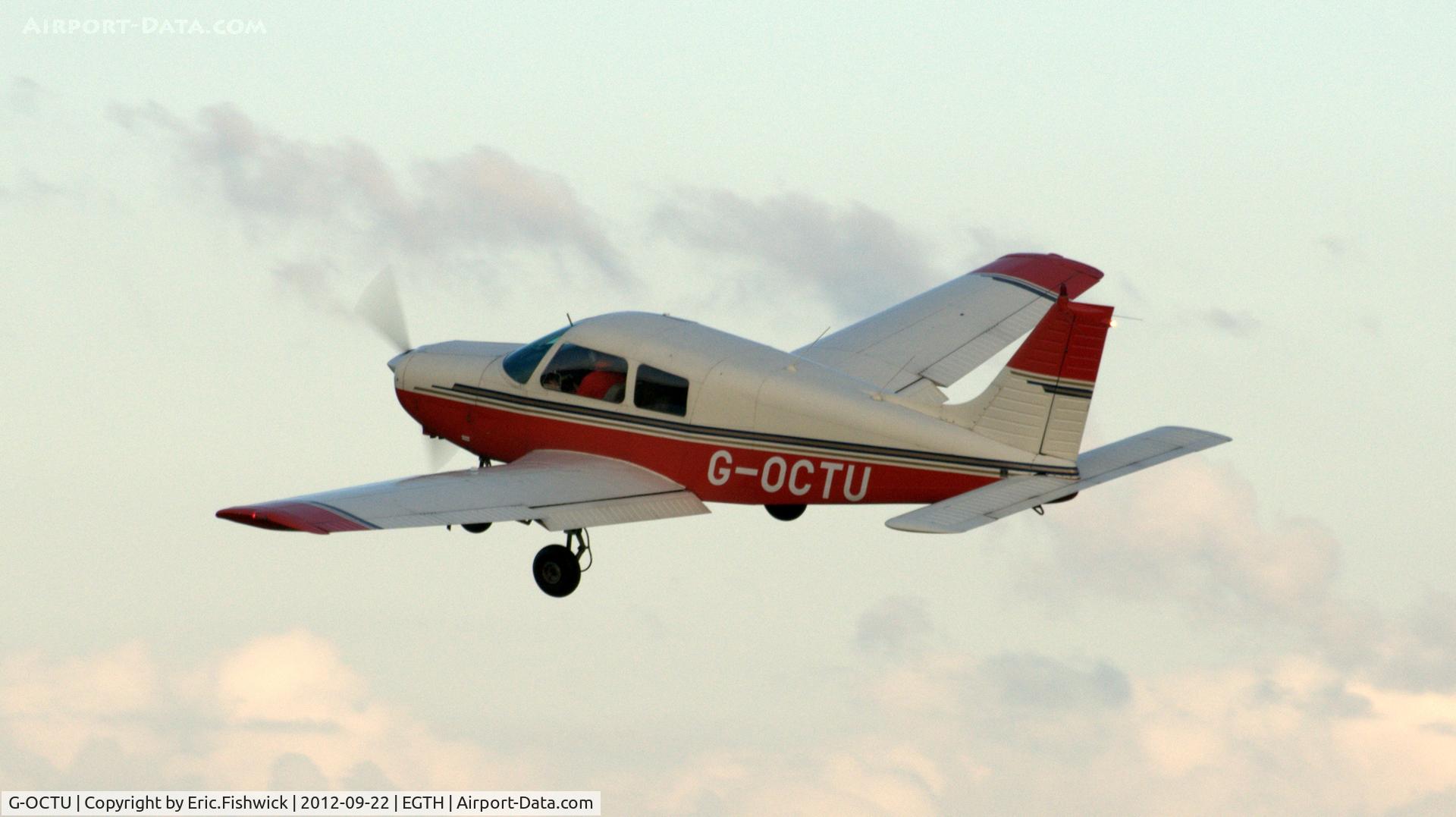 G-OCTU, 1989 Piper PA-28-161 Cadet C/N 2841280, 41. G-OCTU departing Shuttleworth Uncovered - Air Show, Sept. 2012.
