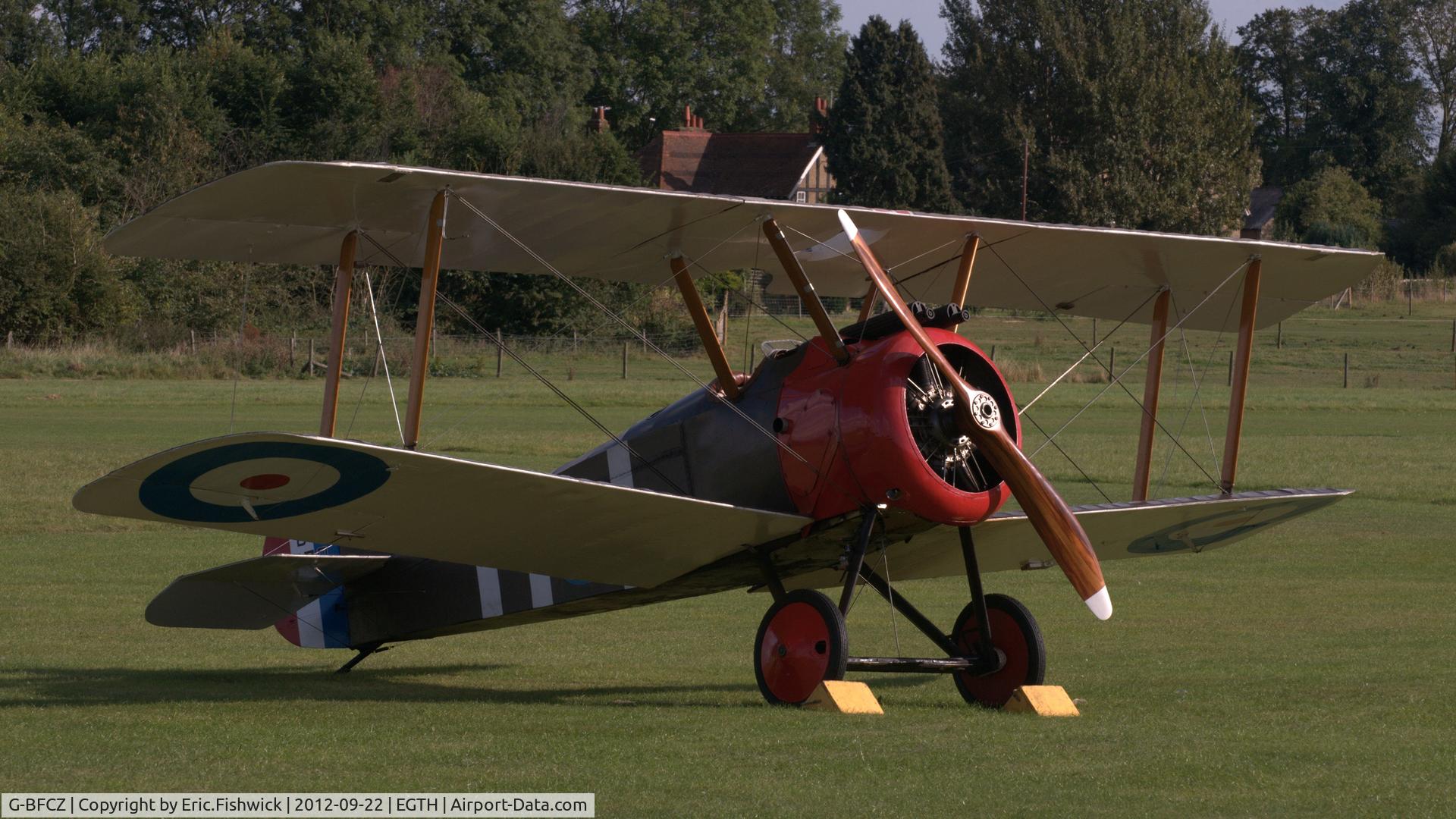 G-BFCZ, 1977 Sopwith F.1 Camel Replica C/N WA2, 3. G-BFCZ at Shuttleworth Uncovered - Air Show, Sept. 2012. (A welcome visitor from The Brooklands Museum.)