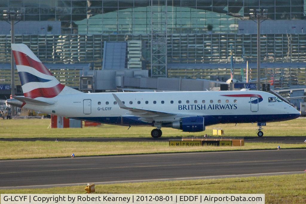 G-LCYF, 2009 Embraer 170STD (ERJ-170-100STD) C/N 17000298, Taxiing back to parking after arrival