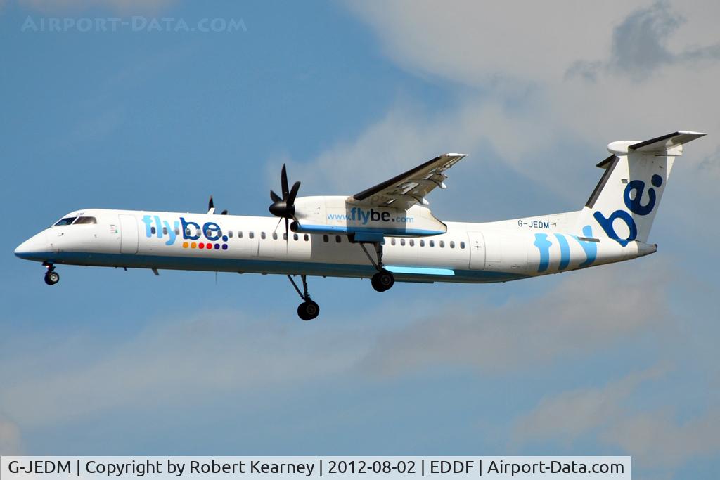 G-JEDM, 2003 De Havilland Canada DHC-8-402Q Dash 8 C/N 4077, On short finals for r/w 25L