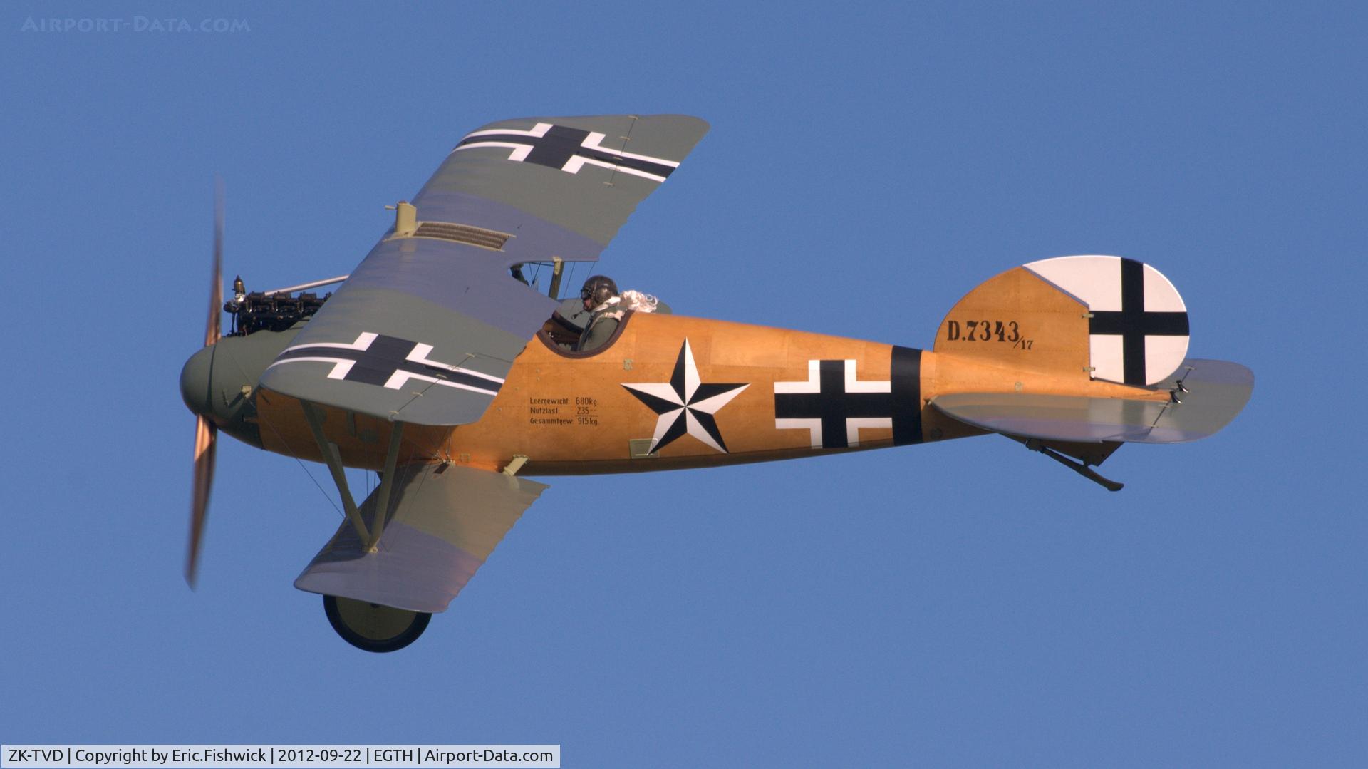 ZK-TVD, 2011 Albatros D-Va Replica C/N 83, 41. ZK-TVD at Shuttleworth Uncovered - Air Show, Sept. 2012, before going on display at the RAF Museum, Hendon.