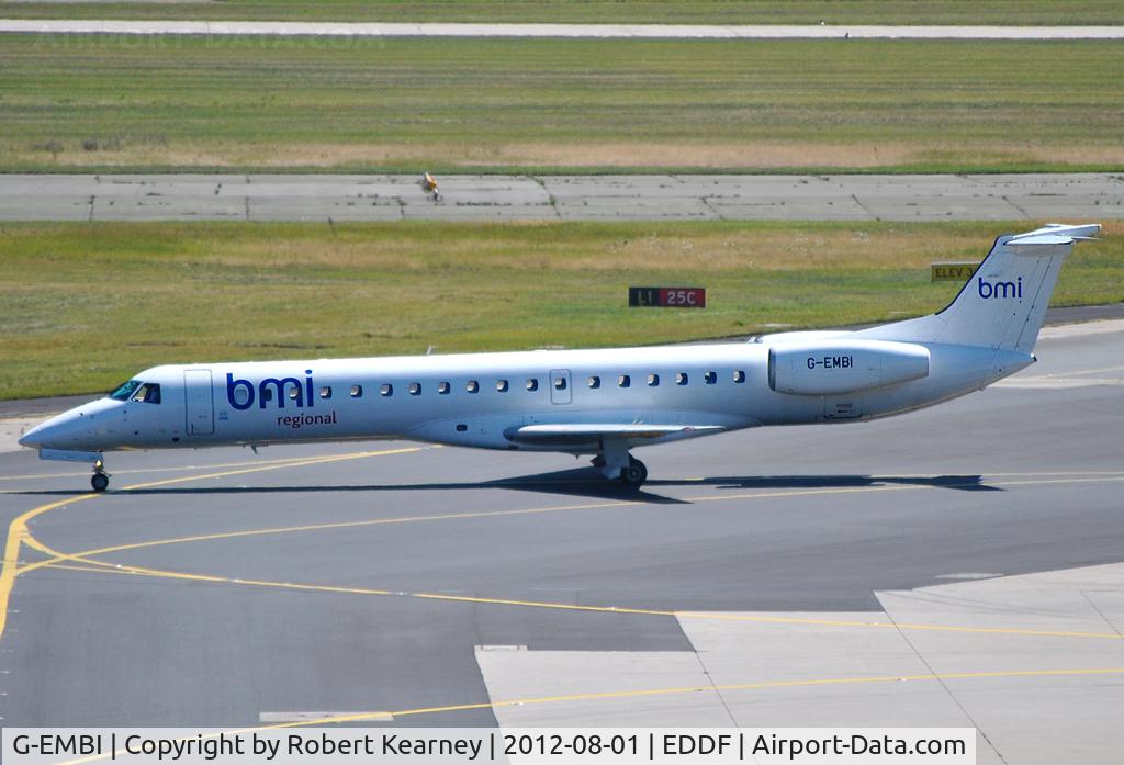 G-EMBI, 1999 Embraer EMB-145EU (ERJ-145EU) C/N 145126, Taxiing down to parking