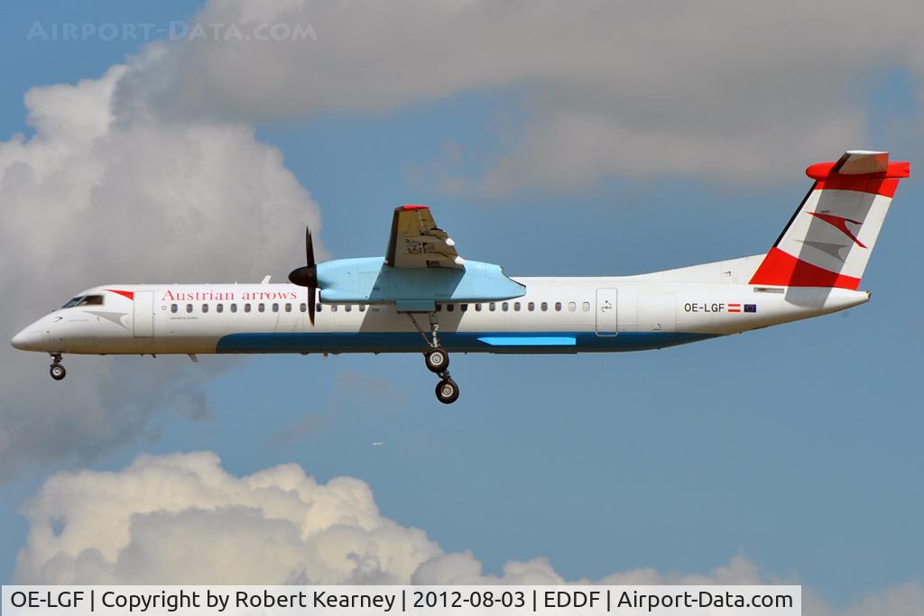 OE-LGF, 2002 De Havilland Canada DHC-8-402Q Dash 8 C/N 4068, On short finals for r/w 25L