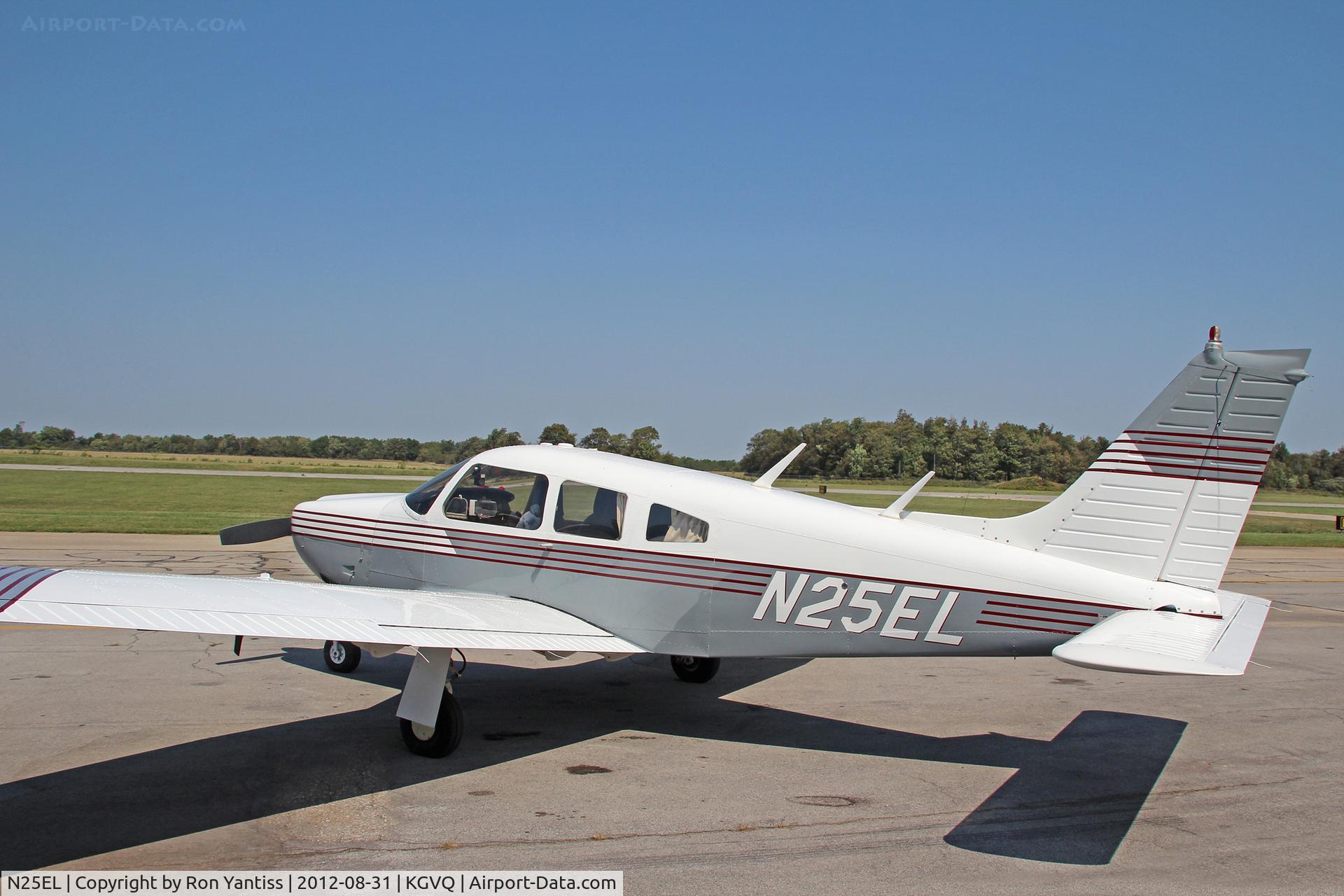 N25EL, 1977 Piper PA-28R-201 Cherokee Arrow III C/N 28R-7837087, Parked at Genesee County Airport, Batavia, NY