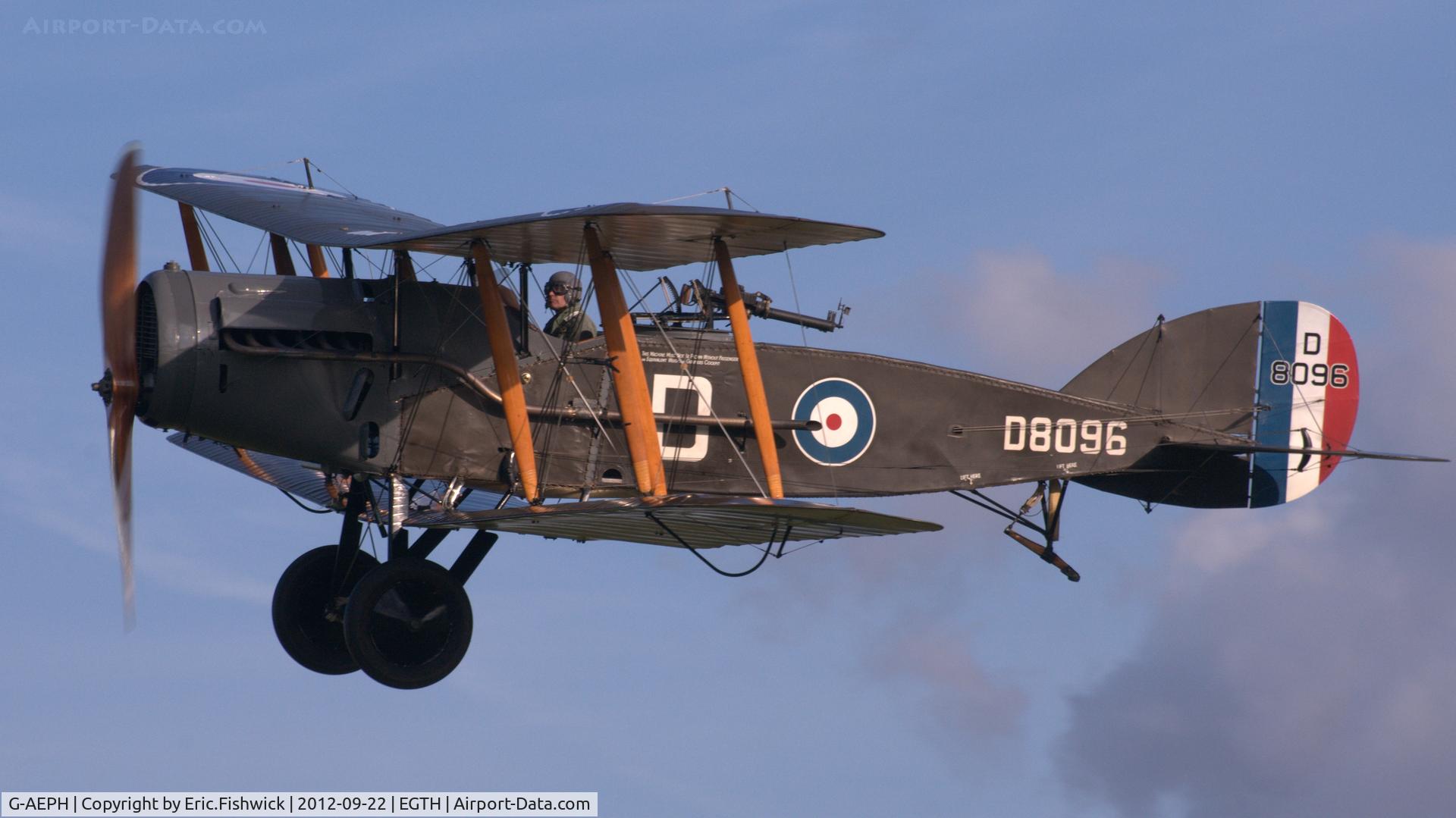G-AEPH, 1918 Bristol F.2B Fighter C/N 7575, 41. G-AEPH at Shuttleworth Uncovered - Air Show, Sept. 2012.