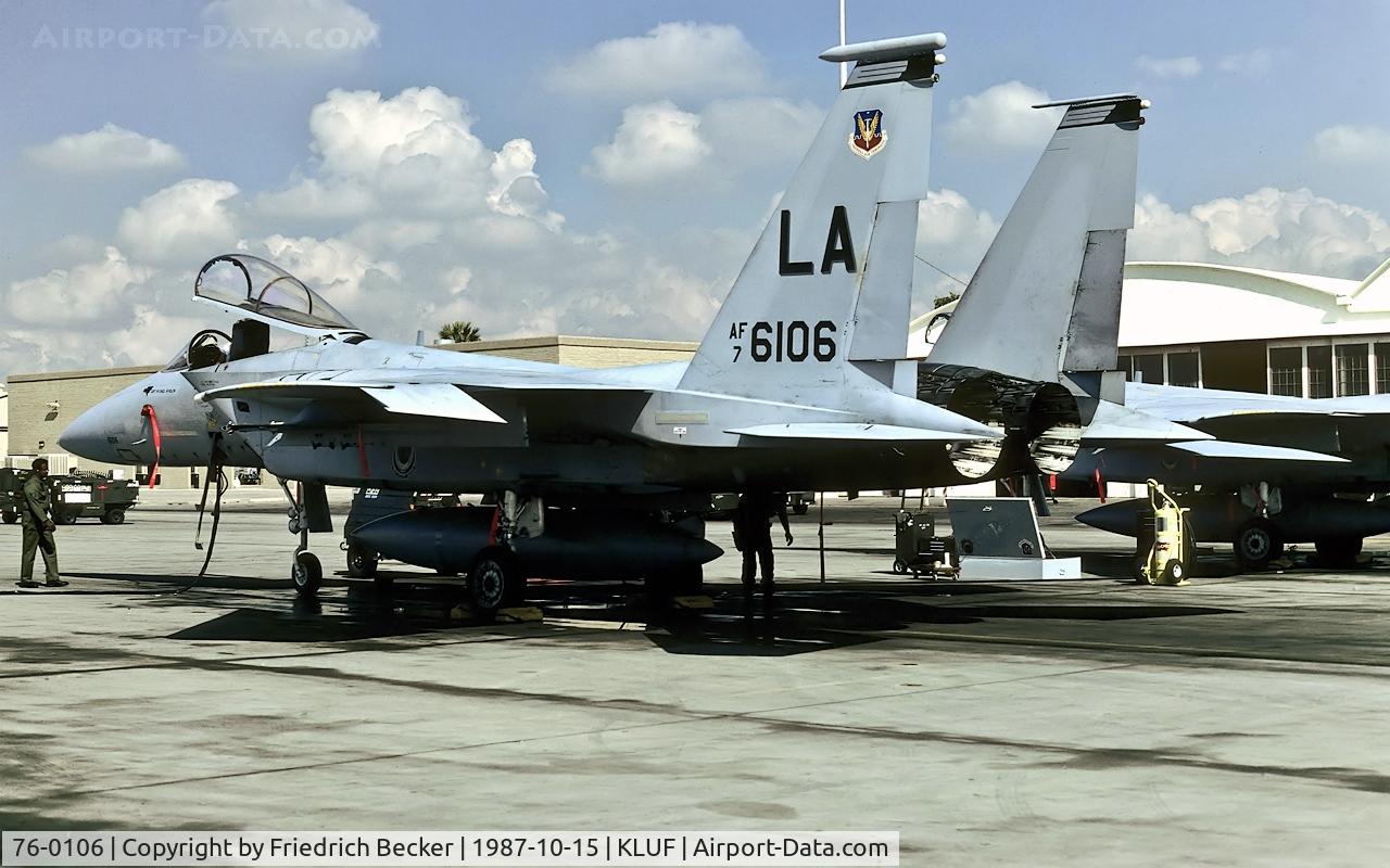 76-0106, 1976 McDonnell Douglas F-15A Eagle C/N 0308/A258, flightline at Luke AFB