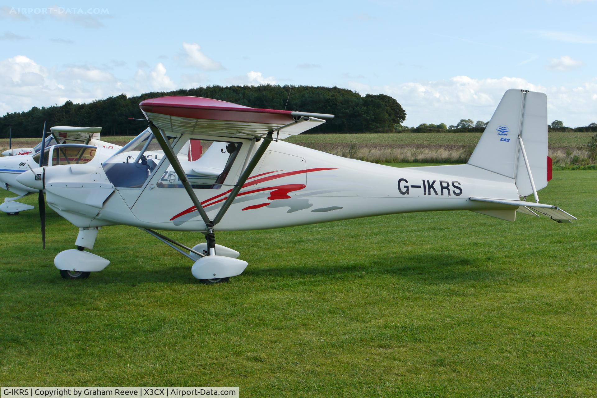 G-IKRS, 2001 Comco Ikarus C42 FB UK C/N PFA 322-13719, Parked at Northrepps.