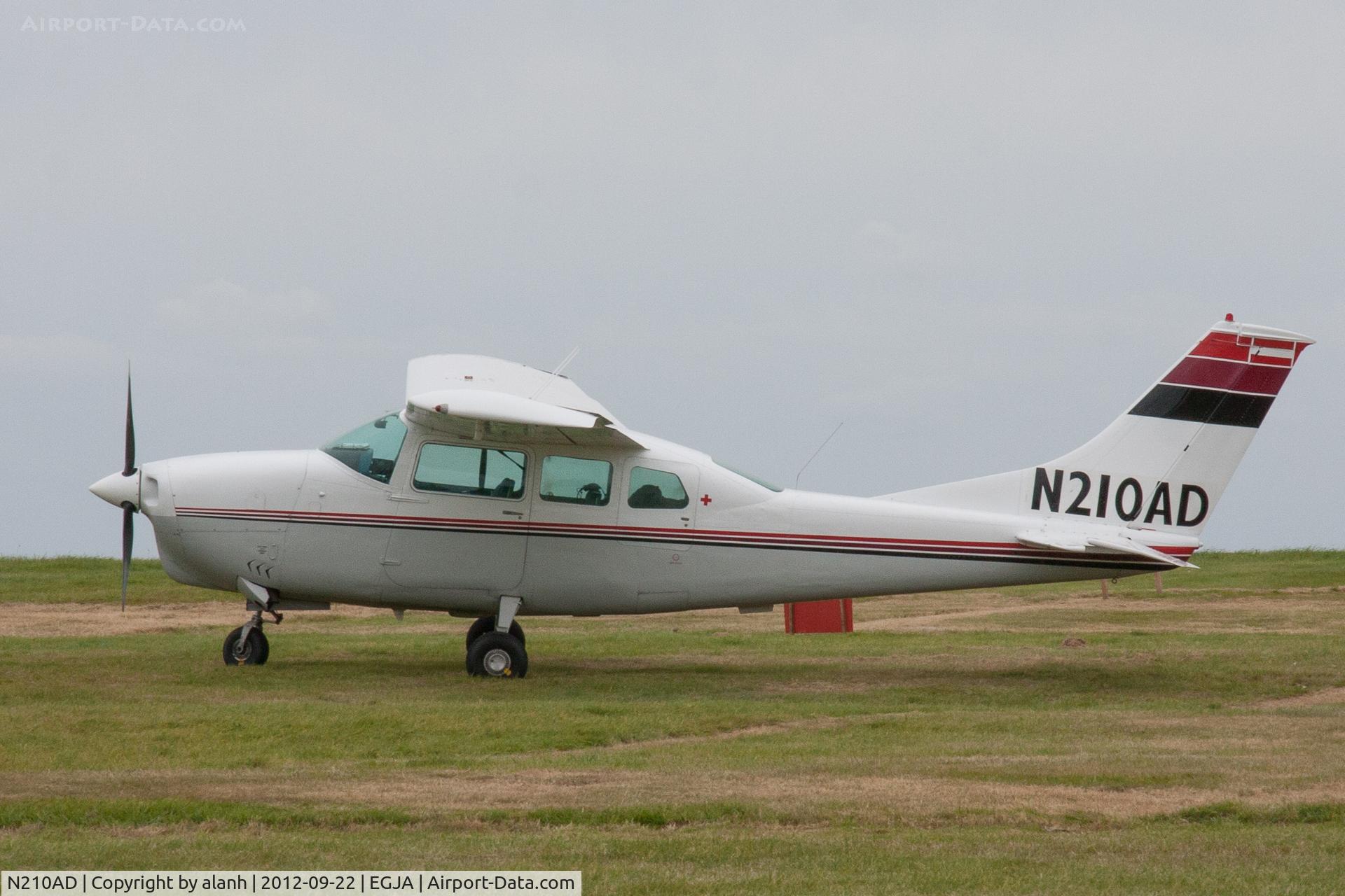 N210AD, 1967 Cessna 210G Centurion C/N 210-58835, visiting Alderney for the 2012 air races