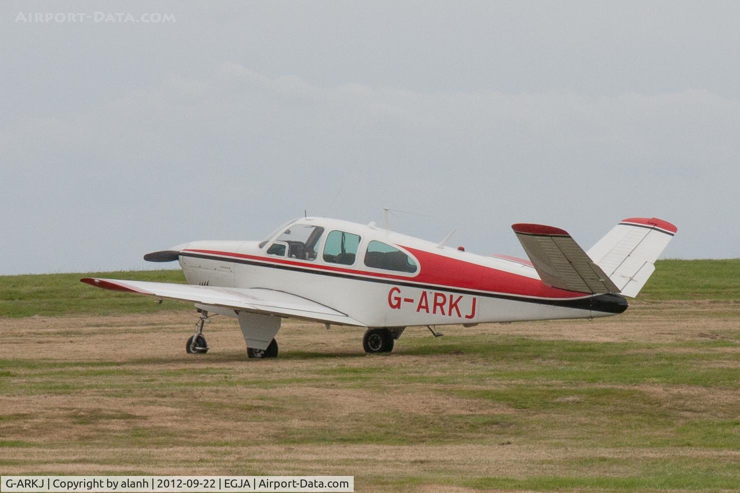 G-ARKJ, 1961 Beech N35 Bonanza C/N D-6736, visiting Alderney for the 2012 air races