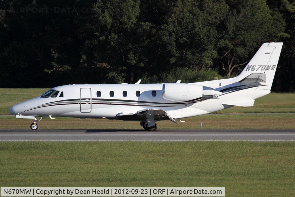 N670MW, 2004 Cessna 560XL Citation XLS C/N 560-5511, Marvin Lumber and Cedar Company's 2004 Cessna 560XL Citation Excel N670MW rolling out on RWY 5 after arrival from Warroad International Memorial Airport (KRRT) - Warroad, MN.