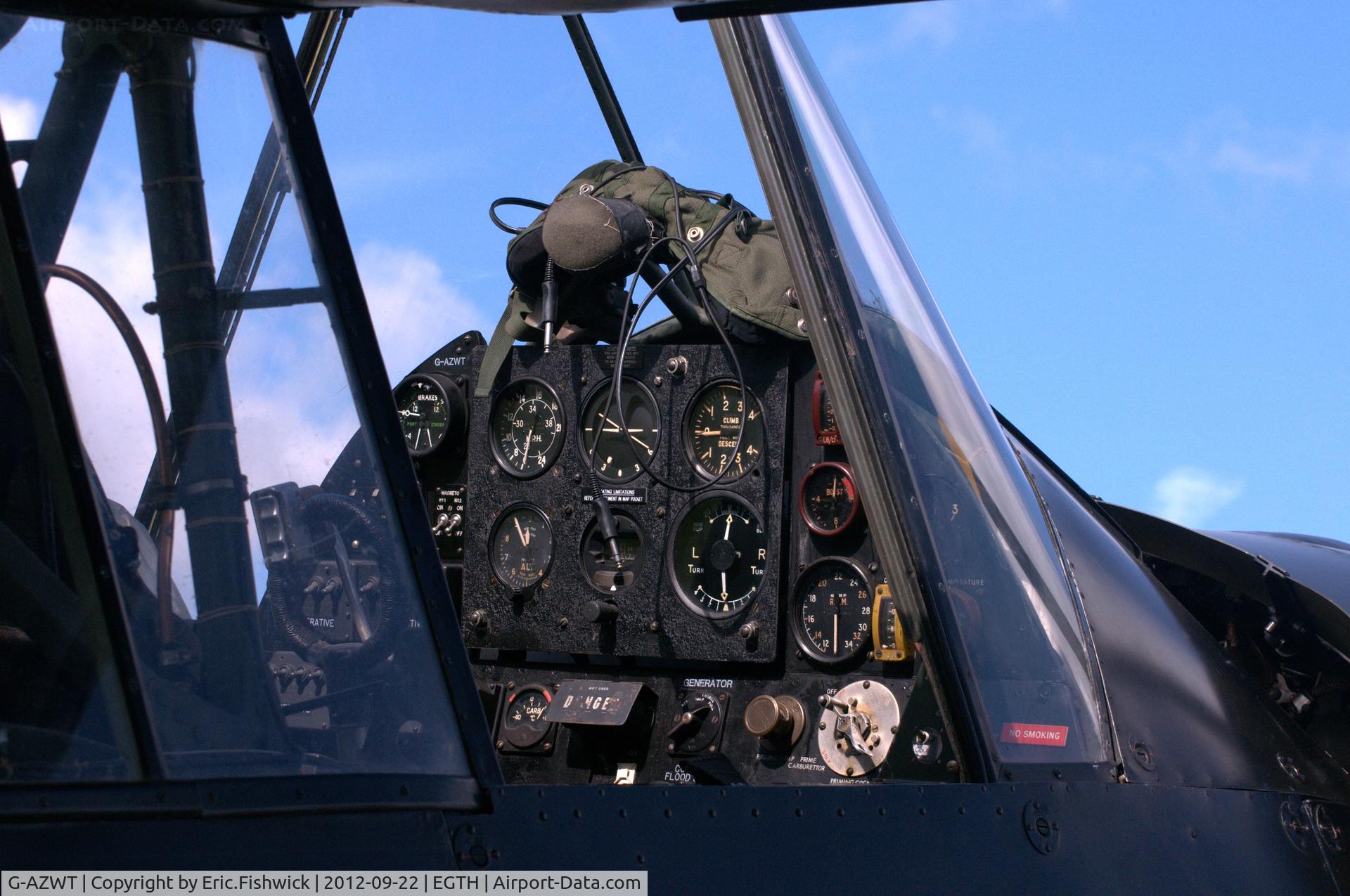 G-AZWT, 1938 Westland Lysander IIIA C/N Y1536, 4. G-AZWT Cockpit at Shuttleworth Uncovered - Air Show, Sept. 2012.