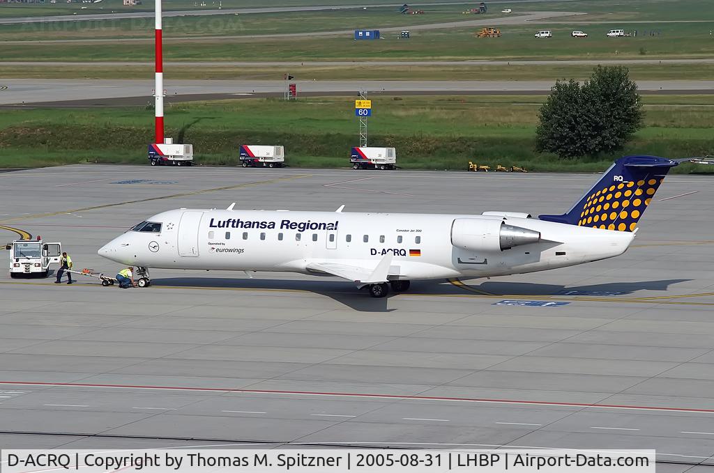 D-ACRQ, 2002 Canadair CRJ-200LR (CL-600-2B19) C/N 7629, Lufthansa Regional op by Eurowings D-D-ACRQ; wfu and stored DUS 2001-07-31.