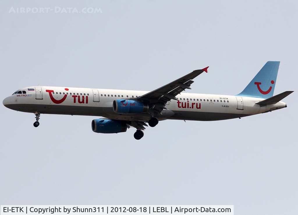 EI-ETK, 1998 Airbus A321-231 C/N 787, Landing rwy 07L in MetroJet c/s