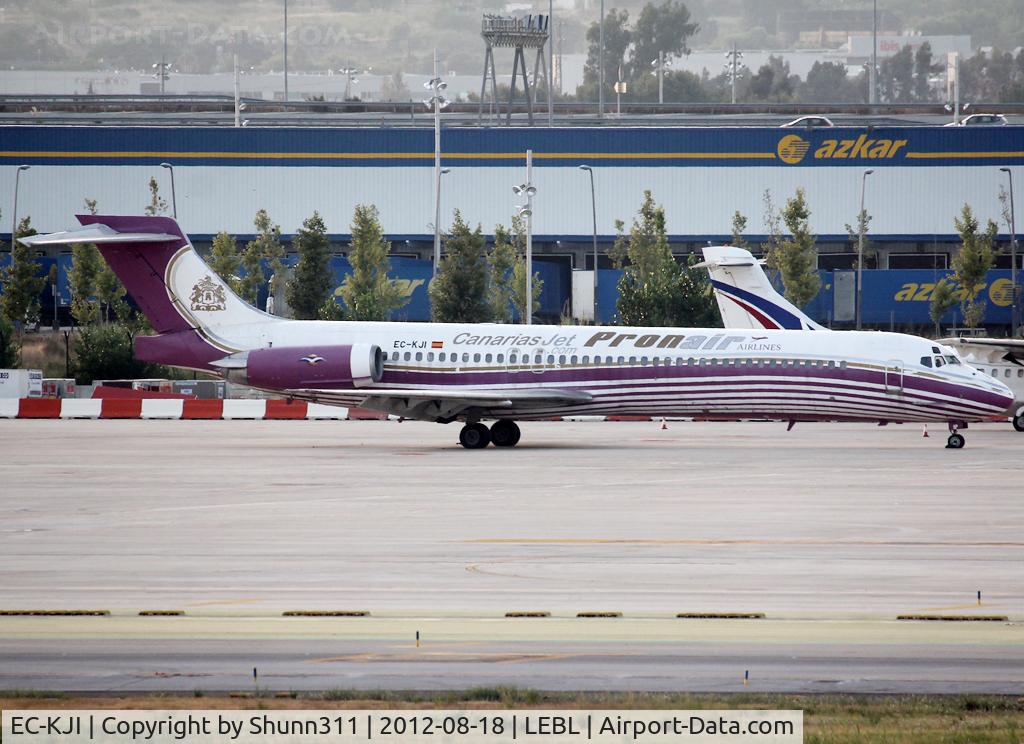 EC-KJI, 1990 McDonnell Douglas MD-87 (DC-9-87) C/N 49836, Stored and parked at the Cargo apron after defunct...