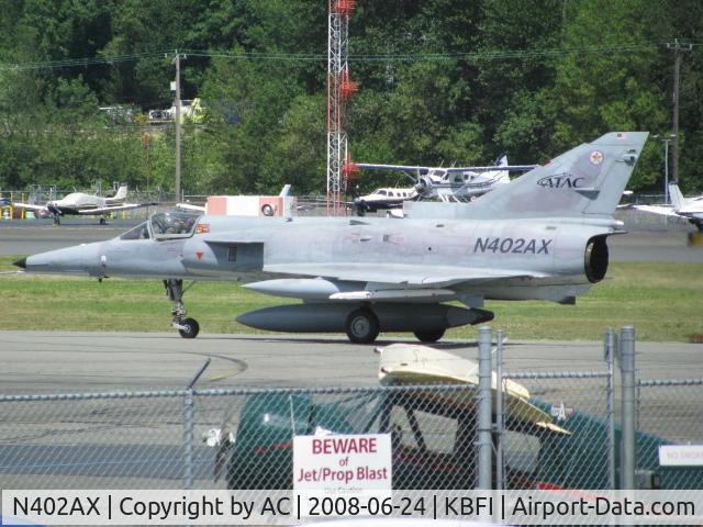 N402AX, 1980 Israel Aircraft Industries Kfir C.2 C/N 134, N402AX Landing at Boeing Field Seattle