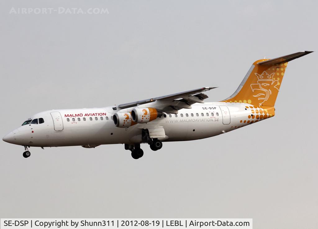 SE-DSP, 1994 British Aerospace Avro 146-RJ100A C/N E3242, Landing rwy 25R