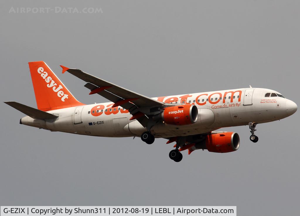 G-EZIX, 2005 Airbus A319-111 C/N 2605, Landing rwy 07L