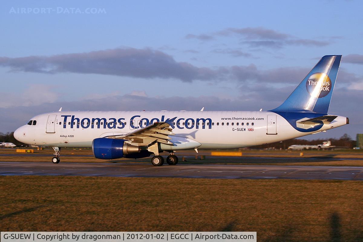 G-SUEW, 2003 Airbus A320-214 C/N 1961, Frosty start on 23L