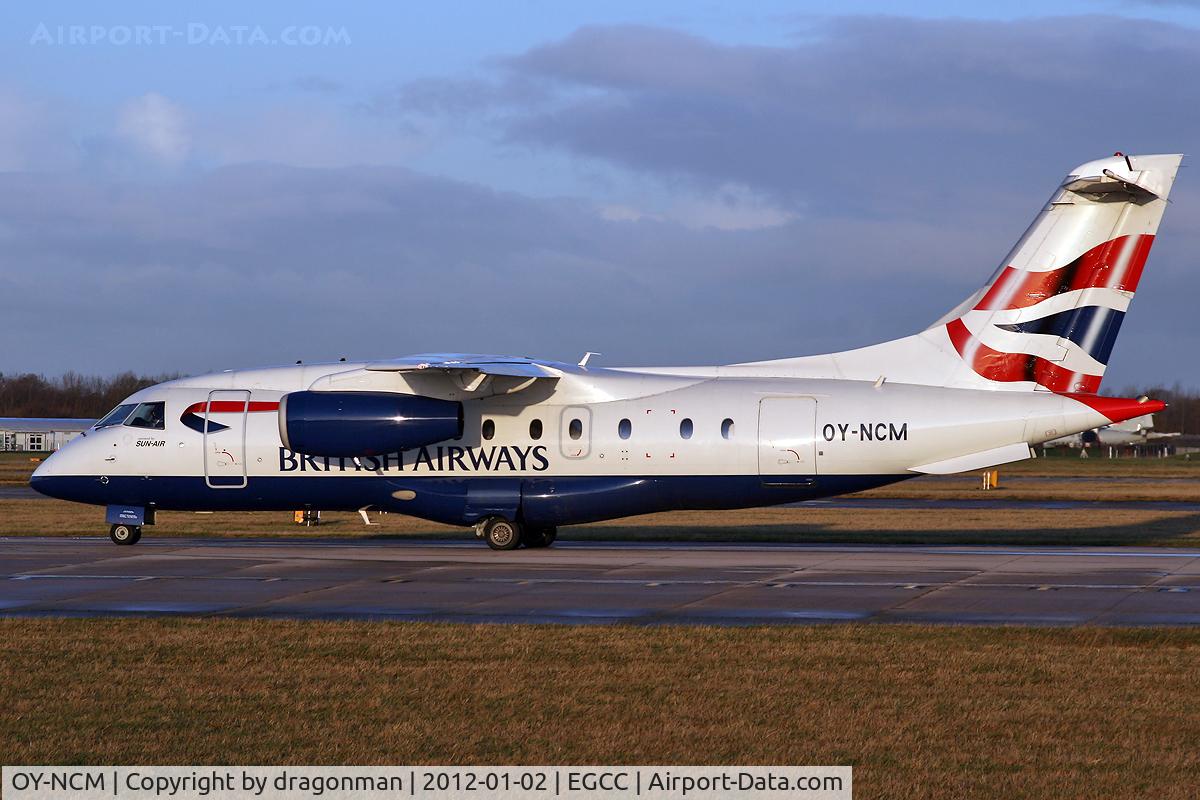 OY-NCM, 2001 Fairchild Dornier 328-300 328JET C/N 3190, Sun Air in BA livery on 23L