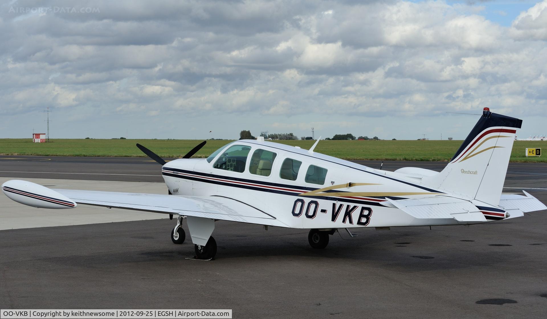 OO-VKB, 1977 Beech A36 Bonanza 36 C/N E-994, A regular visitor to Norwich.