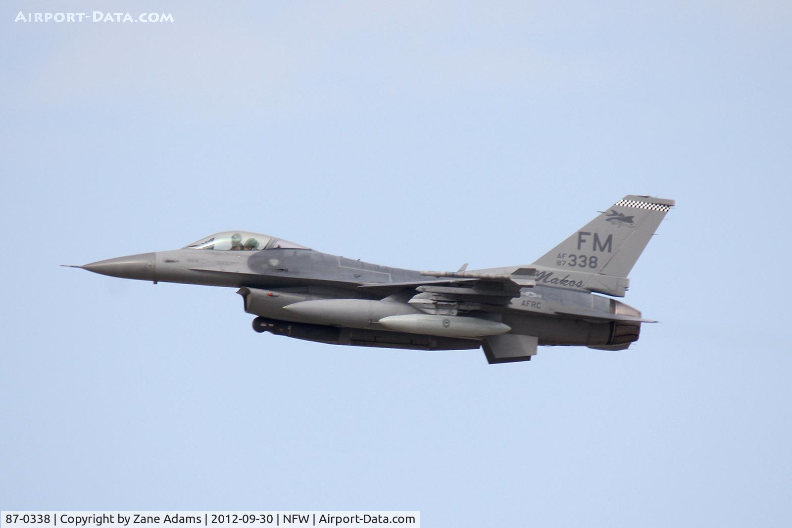 87-0338, 1987 General Dynamics F-16C Fighting Falcon C/N 5C-599, Departing NAS Fort Worth