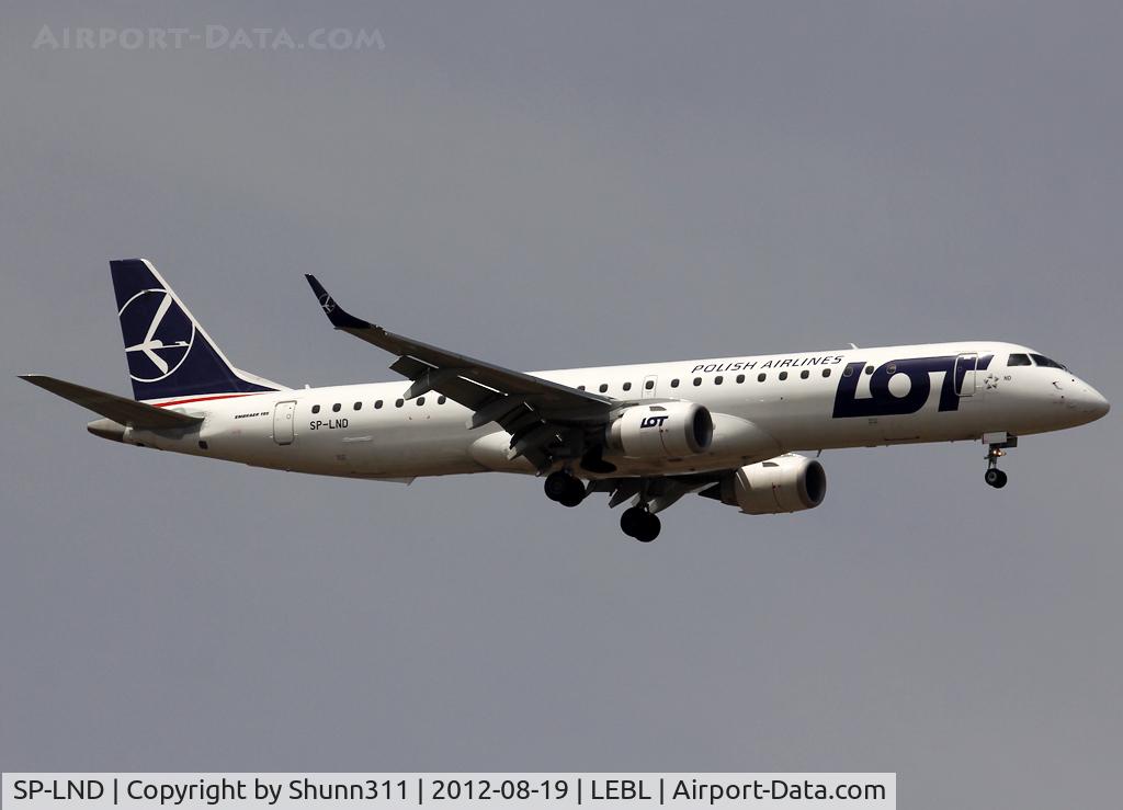 SP-LND, 2012 Embraer 195LR (ERJ-190-200LR) C/N 19000516, Landing rwy 07L in new c/s