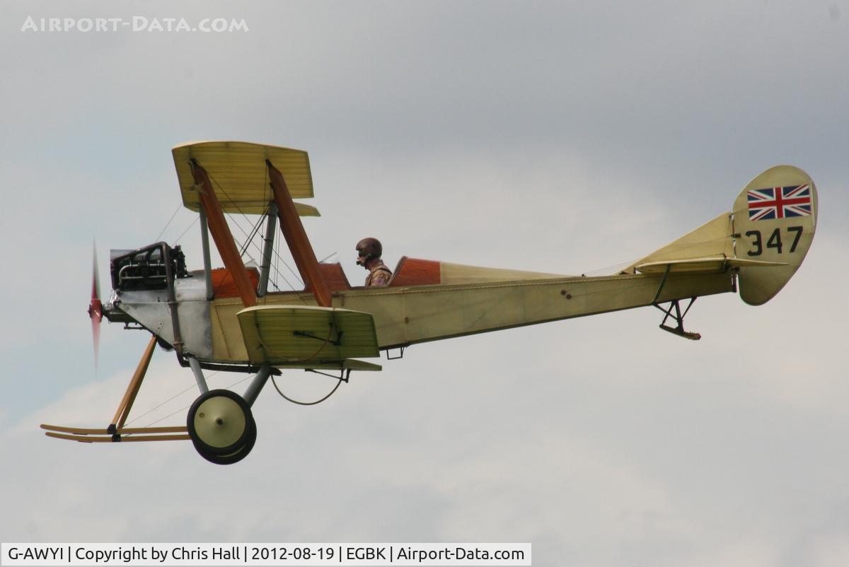 G-AWYI, 1969 Royal Aircraft Factory BE-2c Replica C/N 001, at the 2012 Sywell Airshow